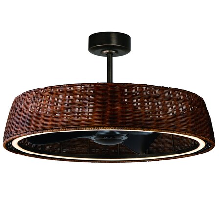 Maxim Lighting Fandelight, 120V, Dark Rattan, 35.75 in W 61014RADBZ